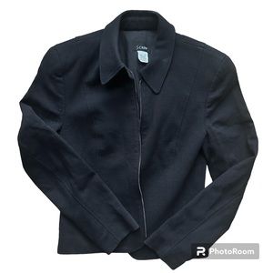 J. Crew  Black Textured Zip Up Blazer Coat‎ Size 2